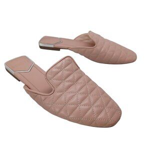 Schutz Shoes Pink Quilted Leather Adra Mule Closed Toe Slipper Slides Womens 8.5